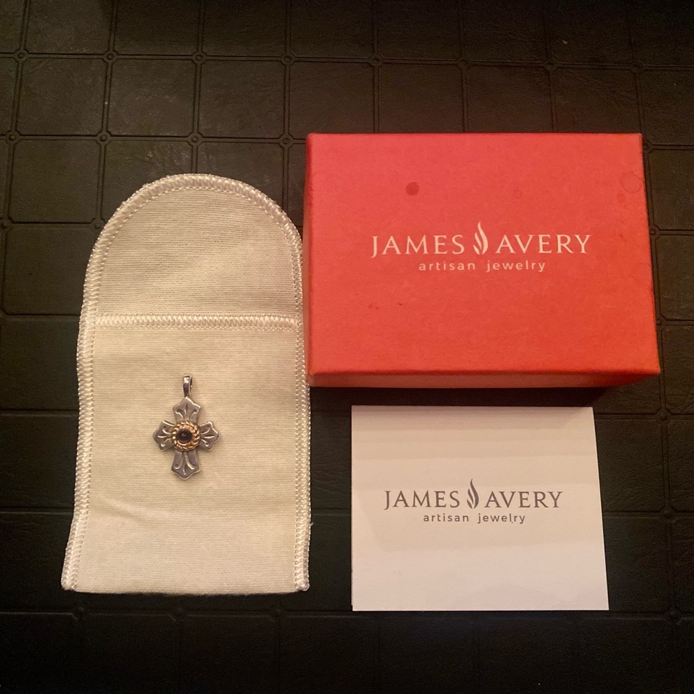 James Avery Retired Amethyst 14K Gold 925 Cross